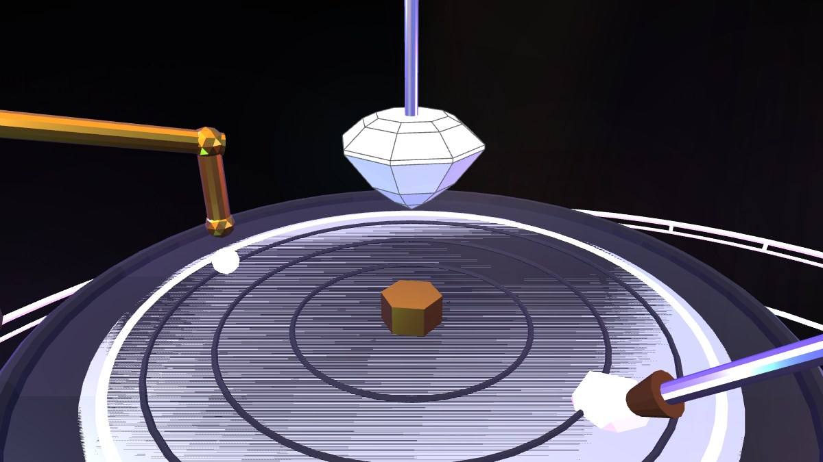 White diamond Asscher step cut hovering over the lap